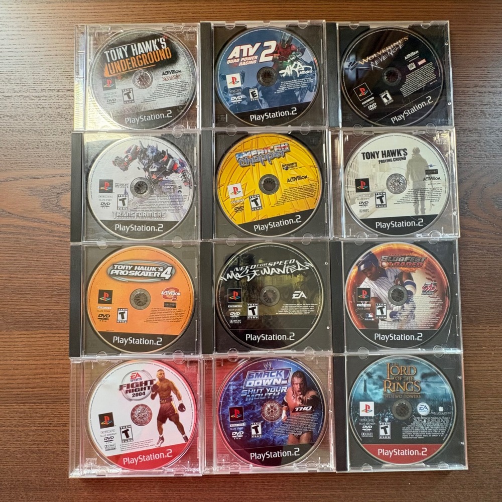 Sony PlayStation 2 PS2 Game Lot 12 Games NFS Tony Hawk WWE LOTR TESTED WORKING